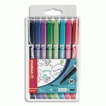 POCHETTE DE 8 STYLOS FEUTRE SENSOR, POINTE MOYENNE 0,7 MM. ASSORTIS - LOT DE 2