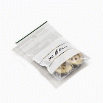 SACHET PLASTIQUE ZIP 50% RECYCLÉ TRANSPARENT À BANDES BLANCHES 60 MICRONS RAJA 6X8 CM