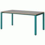 TABLE MALIBU 160X80 T5 SOUDÉ STR ALAISÉ BÉTON F186/BLEU 5018