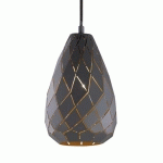 TRIO LIGHTING ANTHRACITE ET DORÉE - SUSPENSION ONYX