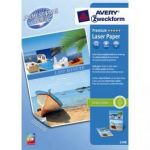 AVERY PAQUET DE 100 FEUILLES PAPIER PHOTO PREMIUM BRILLANT A4 150GR POUR LASER COULEUR