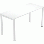 BUREAU DROIT FAST 4 PIEDS MÉTAL - 140X60 CM - BLANC