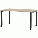 BUREAU MOBILE ARIAL - 160X80CM - H 735CM - CHÊNE - NOIR - EOL
