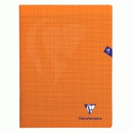 CAHIER PIQUÉ MIMESYS 24X32CM 48 PAGES GRANDS CARREAUX COUVERTURE POLYPROPYLÈNE COULEUR ALÉATOIRE - ORANGE - LOT DE 10