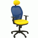 CHAISE JORQUERA AVEC APPUI-TÊTE BLEU/JAUNE - PIQUERAS Y CRESPO