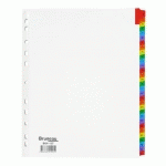 LOT DE 2 - INTERCALAIRE A4+ CARTE BRISTOL BLANCHE BRUNEAU 31 ONGLETS NUMÉRIQUES MULTICOLORES - 1 JEU