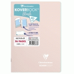 KOVERBOOK BLUSH CAHIER PIQUÉ A5 96 PAGES LIGNÉ COUVERTURE POLYPROPYLÈNE OPAQUE BICOLORE. - ROSE POUDRÉ/MENTHE À L'EAU - LOT DE 5