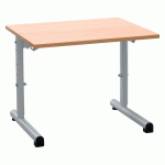 LOT DE 2 - TABLE SCOLAIRE SYLLAB, 1 PLACE, L.60 CM, RÉGLABLE, TAILLE1 À 4, PLATEAU MÉLAMINÉ, GRIS