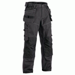 PANTALON DE TRAVAIL X1900 ARTISAN CORDURA® NYCO GRIS FONCÉ/NOIR T:54C - BLAKLADER
