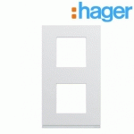 PLAQUE PLASTIQUE INJECTÉ 2 POSTES VERTICALE 71MM PURE GALLERY HAGER WXP0042