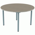 TABLE CARÉLIE RONDE Ø120 T5 STR POLY. ÉRABLE G. BEIGE/LAGON - MOBIDECOR