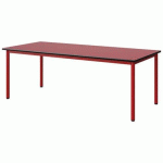 TABLE MALIBU 180X80 T4 4P ST ANTIB ROUG U321/NOIR ROUGE 3020