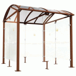 ABRI FUMEURS VOÛTE L 2.50 M BARDAGES VERRE ASPECT CORTEN - PROCITY