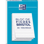 BLOC 30 FICHES OXFORD BRISTOL 2.0 - A6 105 X 148MM NON PERFOREES - BLANC QUADRILLE 5X5