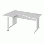 BUREAU COMPACT EXCELLENS BOIS L 160 CM RETOUR GAUCHE BLANC PIÈTEMENT L BLANC