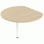 EXTENSION ISIA RONDE + 1 PIED MÉTAL CHÊNE CLAIR/BLANC - MBA