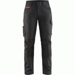 PANTALON DE TRAVAIL SERVICES STRETCH FEMME NOIR/ROUGE TAILLE 50 - BLAKLADER