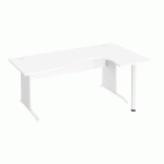BUREAU COMPACT EXCELLENS L 180 CM RETOUR DROITE PIÈTEMENT L BLANC