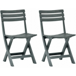 CHAISES DE JARDIN PLIABLES 2 PCS PLASTIQUE VERT