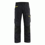 PANTALON DE TRAVAIL SERVICES STRETCH NOIR/JAUNE FLUORESCENT TAILLE 44L - BLAKLADER