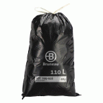 SAC POUBELLE 110 LITRES QUALITÉ SUPÉRIEURE À LIENS COULISSANTS BRUNEAU GRIS - 100 SACS