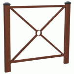 BARRIÈRE PAGODE 1.08 M - 2 POMMEAUX NOIRS ZINC ASPECT CORTEN - PROCITY
