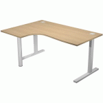 BUREAU COMPACT 90° GAUCHE AVEC PIED L MÉTAL - 160CM - CHÊNE - ARTARREDI