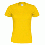 COTTOVER T-SHIRT COL ROND FEMME - CERTIFIÉ GOTS JAUNE - TAILLE L