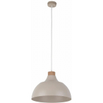 LICHT-ERLEBNISSE - LAMPE À SUSPENDRE MÉTAL BOIS Ø 34 CM RÉTRO BEIGE E27 - BEIGE