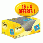 PACK AVANTAGE POST-IT DE 20 BLOCS DE NOTES ADHESIVES CLASSIQUES - 38 X 51 MM - JAUNE - PAQUET 20 BLOCS