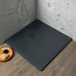 PLATEAU DE DOUCHE 80X80 EN RÉSINE GRIS ANTHRACITE RÉDUCTIBLE MUSE