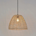 SUSPENSION FORME DÔME EN CORDELETTE DE PAPIER TRESSÉ NATUREL - MANUTAN COLLECTIVITÉS