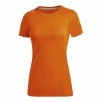 T-SHIRT RUNNING MANCHES COURTES FEMME - JAKO - RUN 20 ORANGE FLUO