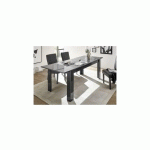 TABLE À MANGER EXTENSIBLE LUTHER ANTHRACITE 137-185X79X90 CM - NOIR
