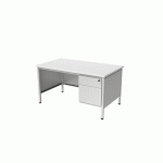 BUREAU 1/2 MIN L140 BLANC AVEC CAISSON 2T CONFORT 2 - ROBBERECHTS