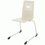 CHAISE COQUE YOGA PIÈTEMENT LUGE ACIER - BLANC PASTEL/BLANC - RODET