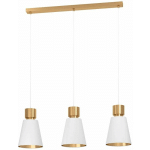 LAMPE SUSPENDUE AGLIENTINA TEXTILE BLANC, LAITON E27 3X40W L: 90CM B: 20CM H: 110 CM DIMMABLE