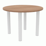 TABLE DE RÉUNION 4 PIEDS Ø 120 CM NOYER/BLANC - QUADRIFOGLIO