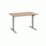 BUREAU RÉGLABLE EN HAUTEUR ÉLECTRIQUE CHÊNE CLAIR ECLA ERGO PREMIUM 120 X 80 CM PIEDS ALUMINIUM