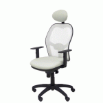 CHAISE JORQUERA EN MAILLE BLANCHE AVEC APPUI-TÊTE FIXE ET ASSISE BALI - GRIS CLARO