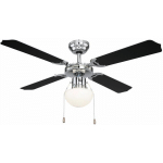 VENTILATEUR DE PLAFOND CHROME VENTILATEUR DE SALON COOL CHAUD INTERRUPTEUR LAMPE EN VERRE