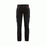 PANTALON DE TRAVAIL INDUSTRIE STRETCH 2D FEMME NOIR/ROUGE C36 - BLAKLADER