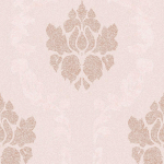 PAPIER PEINT NEW ELEGANCE ROSE ARGENT BEIGE CRÈME PAPIER PEINT INTISSÉ - 10,05 X 0,53 M - BRICOFLOR