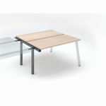 PÔLE DE 2 BUREAUX ECLA CHÊNE CLAIR L 140 X P 60 CM PIÈTEMENT MÉTAL FINITION ANTHRACITE - ÉLÉMENT SUIVANT