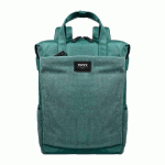 PORT SAC À DOS MILANO II ÉCO EN VELOURS SAUGE POUR ORDINATEUR PORTABLE 14/16