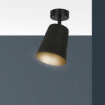EMIBIG LIGHTING SPOT POUR PLAFOND PRISM, À 1 LAMPE, NOIR/DORÉ