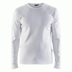 T-SHIRT MANCHES LONGUES COL ROND BLANC TAILLE XS - BLAKLADER