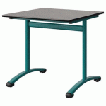 TABLE MALIBU 80X80 T6 DL STR ANTIB BÉTON F186/NOIR BLEU 5018