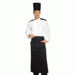 VESTE CHEF CUISINIER MALAGA BLANC NOIR MICROFIBRES