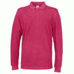COTTOVER POLO PIQUE MANCHES LONGUES HOMME - CERTIFIÉ GOTS CERISE - TAILLE M